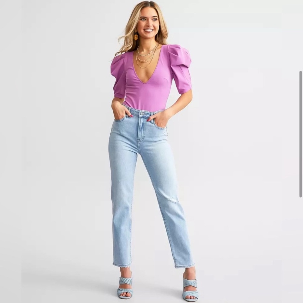 Free People Va Va Voop Bodysuit in Wildberry Purple.
